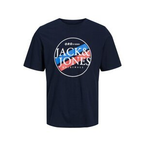 JACK & JONES Tričko 'Coddy'  námornícka modrá / nebesky modrá / červená / biela