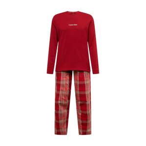 Calvin Klein Underwear Dlhé pyžamo  béžová / červená / biela