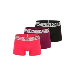 Calvin Klein Underwear Boxerky  sivá / malinová / neónovo ružová / čierna