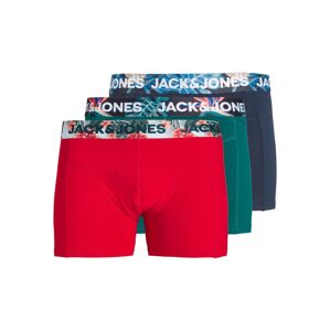 JACK & JONES Boxerky  námornícka modrá / tmavozelená / červená