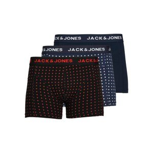 JACK & JONES Boxerky  námornícka modrá / ohnivo červená / čierna / biela
