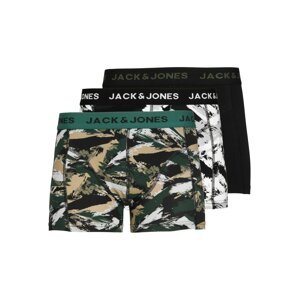 JACK & JONES Boxerky  čadičová / zelená / čierna / biela