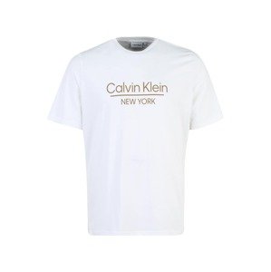 Calvin Klein Big & Tall Tričko  hnedá / biela