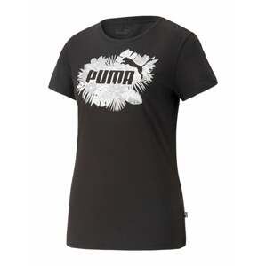 PUMA Funkčné tričko 'FLOWER POWER'  svetlosivá / čierna / biela
