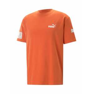 PUMA Funkčné tričko 'Power'  svetlosivá / oranžová / biela