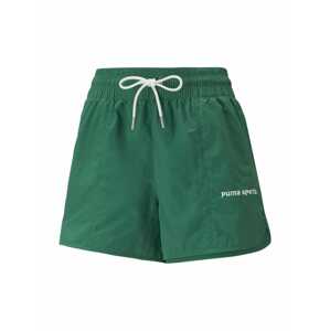 PUMA Športové nohavice  zelená / biela