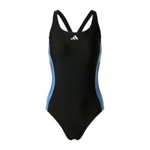 ADIDAS PERFORMANCE Športové jednodielne plavky  modrá / čierna / biela