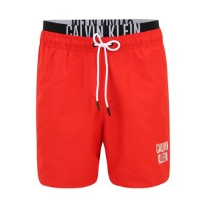 Calvin Klein Swimwear Plavecké šortky  svetločervená / čierna / biela