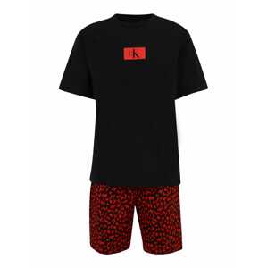 Calvin Klein Underwear Krátke pyžamo  červená / čierna