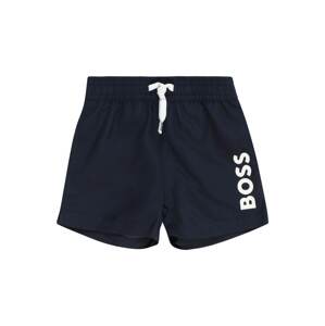 BOSS Kidswear Plavecké šortky  tmavomodrá / biela