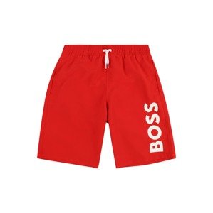BOSS Kidswear Plavecké šortky  neónovo červená / biela