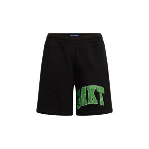 MARKET Nohavice  zelená / čierna / biela