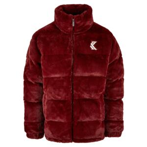 Karl Kani Zimná bunda  tmavočervená / biela