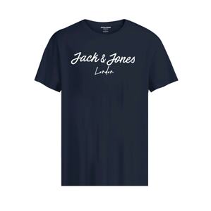 JACK & JONES Tričko 'SETTLE'  námornícka modrá / biela