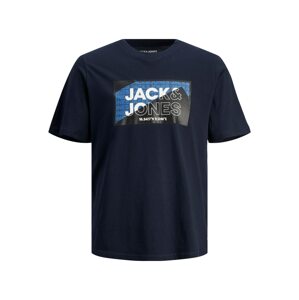 JACK & JONES Tričko  námornícka modrá / azúrová / čierna / biela