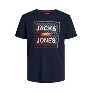 JACK & JONES Tričko 'KAIN'  námornícka modrá / červená / burgundská / biela