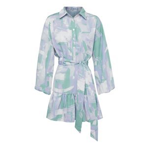 St MRLO Košeľové šaty 'PATI'  zelená / fialová