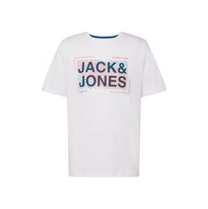 JACK & JONES Tričko 'KAIN'  námornícka modrá / svetloružová / biela
