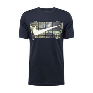 NIKE Funkčné tričko  námornícka modrá / pastelovo zelená / čierna / biela