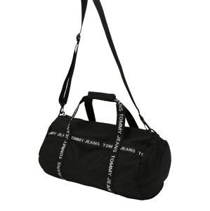 Tommy Jeans Cestovná taška 'Essential'  čierna / biela