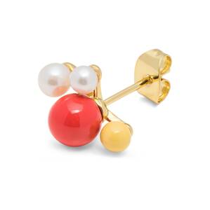 Lulu Copenhagen Náušnice 'Bouquet'  žltá / zlatá / červená / perlovo biela