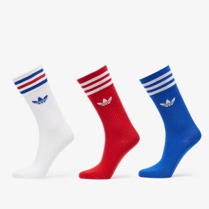 adidas Solid Crew Socks 3-Pack White/ Team Power Red/ Royal Blue