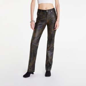MISBHV Cracked Vegan Leather Trousers Brown
