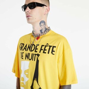 RAF SIMONS Overzized T-Shirt Grand Fete De Nuit Print Front Yellow