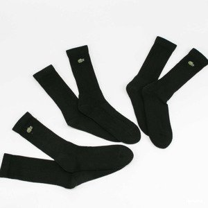 LACOSTE 3-Pack Crew Cut Socks Black