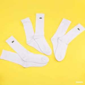 LACOSTE 3-Pack Crew Cut Socks White