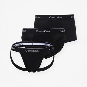 Calvin Klein Cotton Stretch Low Rise Jock Strap 3-Pack Black