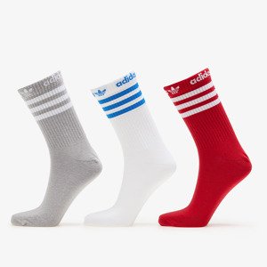 adidas Adicolor Crew Socks 3-Pack Mgh Solid Grey/ White/ Better Scarlet
