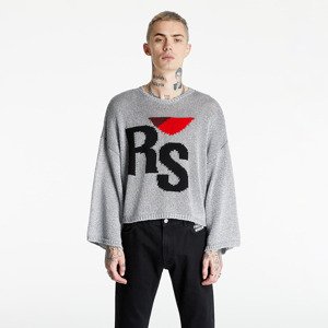 RAF SIMONS Short Oversized RS Sweater Silver