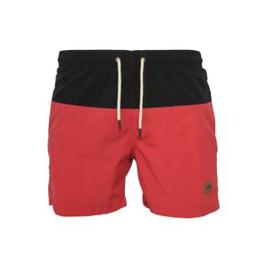 Urban Classics Plavecké šortky  pastelovo červená / čierna