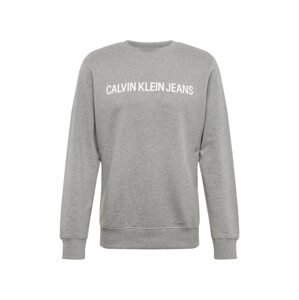 Calvin Klein Jeans Mikina  sivá melírovaná / biela