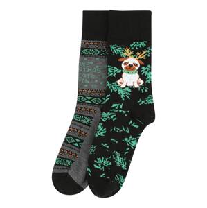 Urban Classics Ponožky  sivá / zelená / čierna