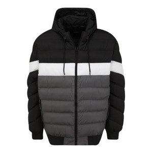 Urban Classics Zimná bunda  tmavosivá / čierna / biela