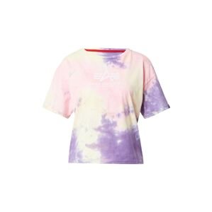 ALPHA INDUSTRIES Tričko  pastelovo fialová / pastelovo ružová / biela