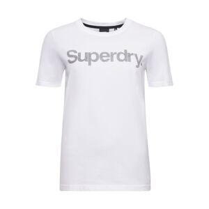 Superdry Tričko  sivá / biela