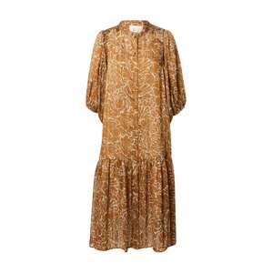 SECOND FEMALE Košeľové šaty 'Fijito'  krémová / svetlomodrá / hnedá