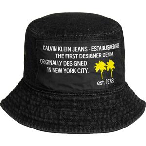 Calvin Klein Jeans Klobúk  žltá / čierny denim / biela