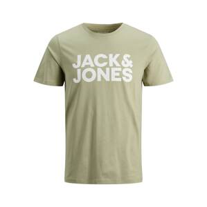 JACK & JONES Tričko  svetlozelená / biela