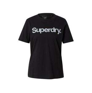 Superdry Tričko  čierna / biela
