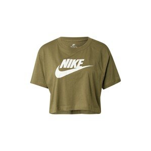 Nike Sportswear Tričko  olivová / biela