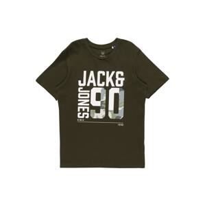 Jack & Jones Junior Tričko  svetlosivá / tmavosivá / kaki / biela
