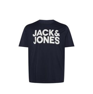 Jack & Jones Plus Tričko  tmavomodrá / biela