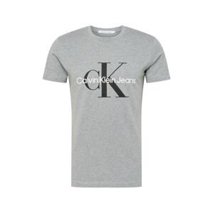 Calvin Klein Jeans Tričko  sivá melírovaná / čierna / biela