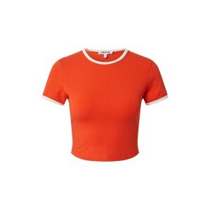 EDITED Tričko 'Lara'  oranžovo červená / biela