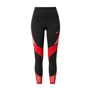 4F Športové nohavice  ohnivo červená / melónová / čierna