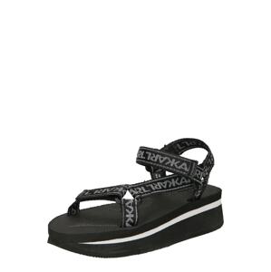 Karl Lagerfeld Remienkové sandále 'VELOCITA'  čierna / biela